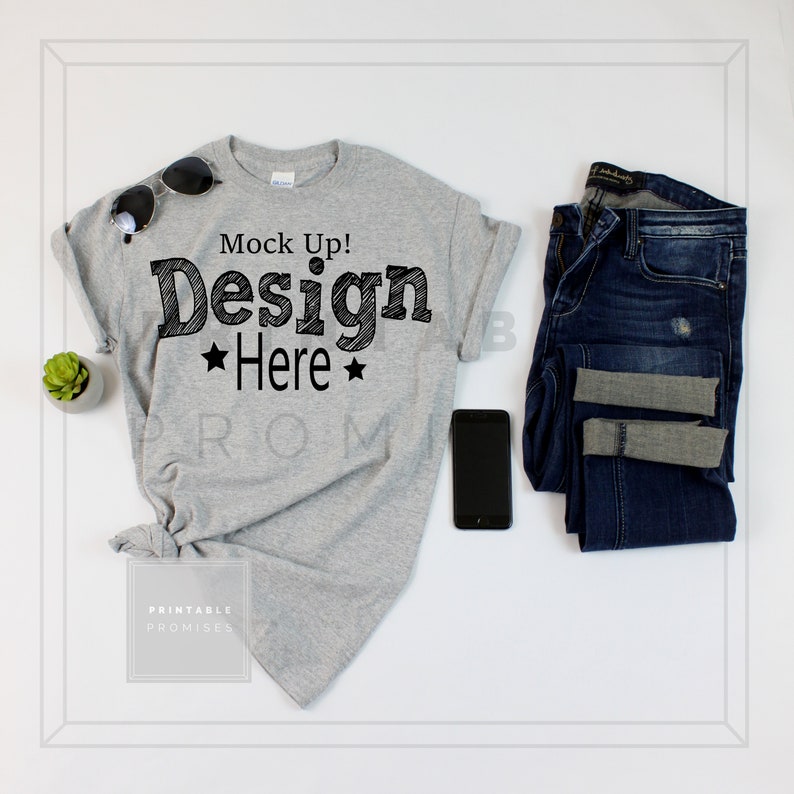 Download T Shirt Mock Up Gildan 500 Sport Grey Grey Mock Up Shirt ...