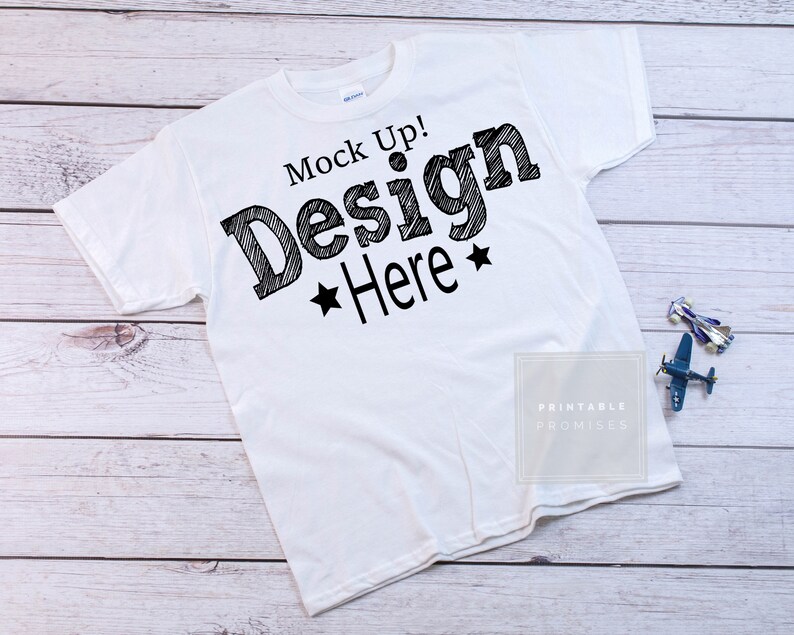 Download Gildan Youth White Shirt Mock Up White Mockup Shirt Youth ...