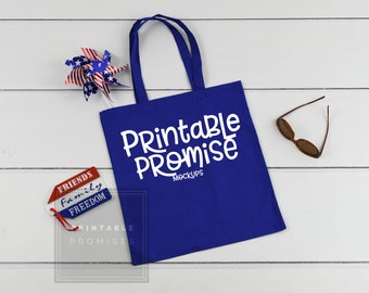 Maqueta de bolso azul rey con diseño patriótico (descarga instantánea)