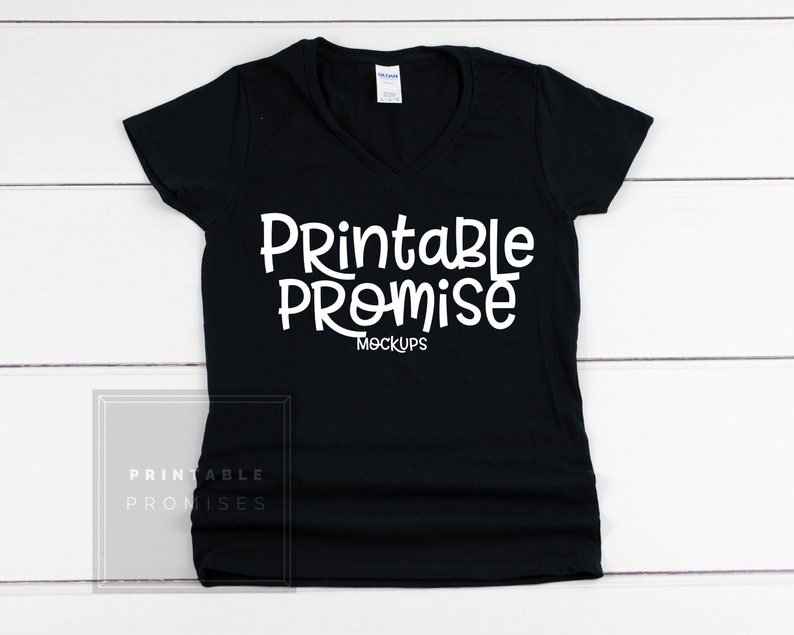Download Gildan 500VL Black V Neck T Shirt Mock Up Outfit Mock Up ...