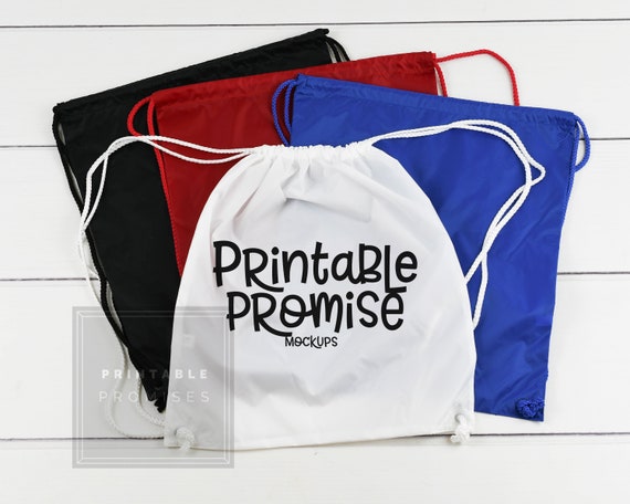 Download Liberty Bag 8821 Red Large Drawstring Backpack Mock Up Etsy
