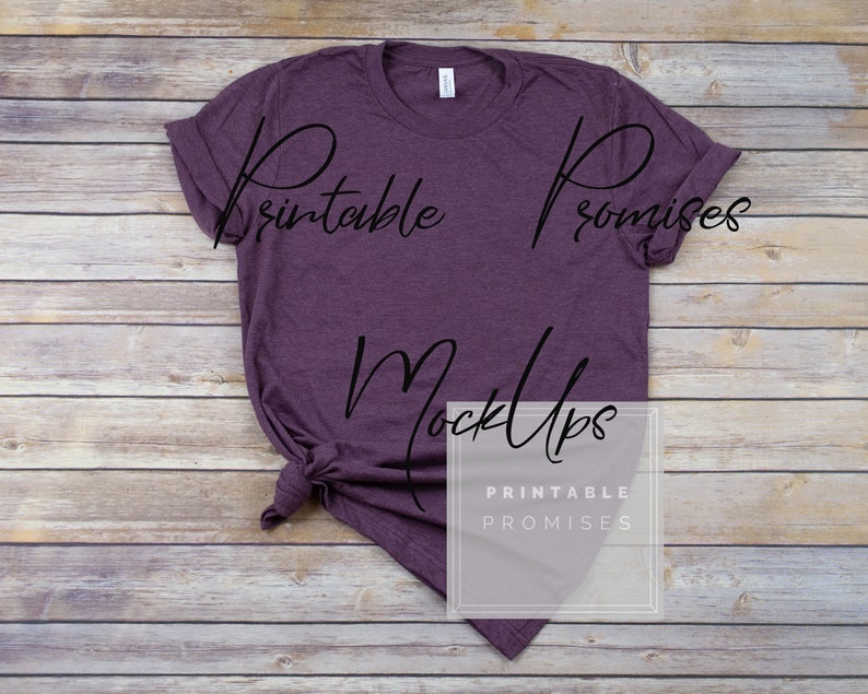 Bella Canvas Unisex 3001 Heather Maroon T Shirt Mock Up Etsy