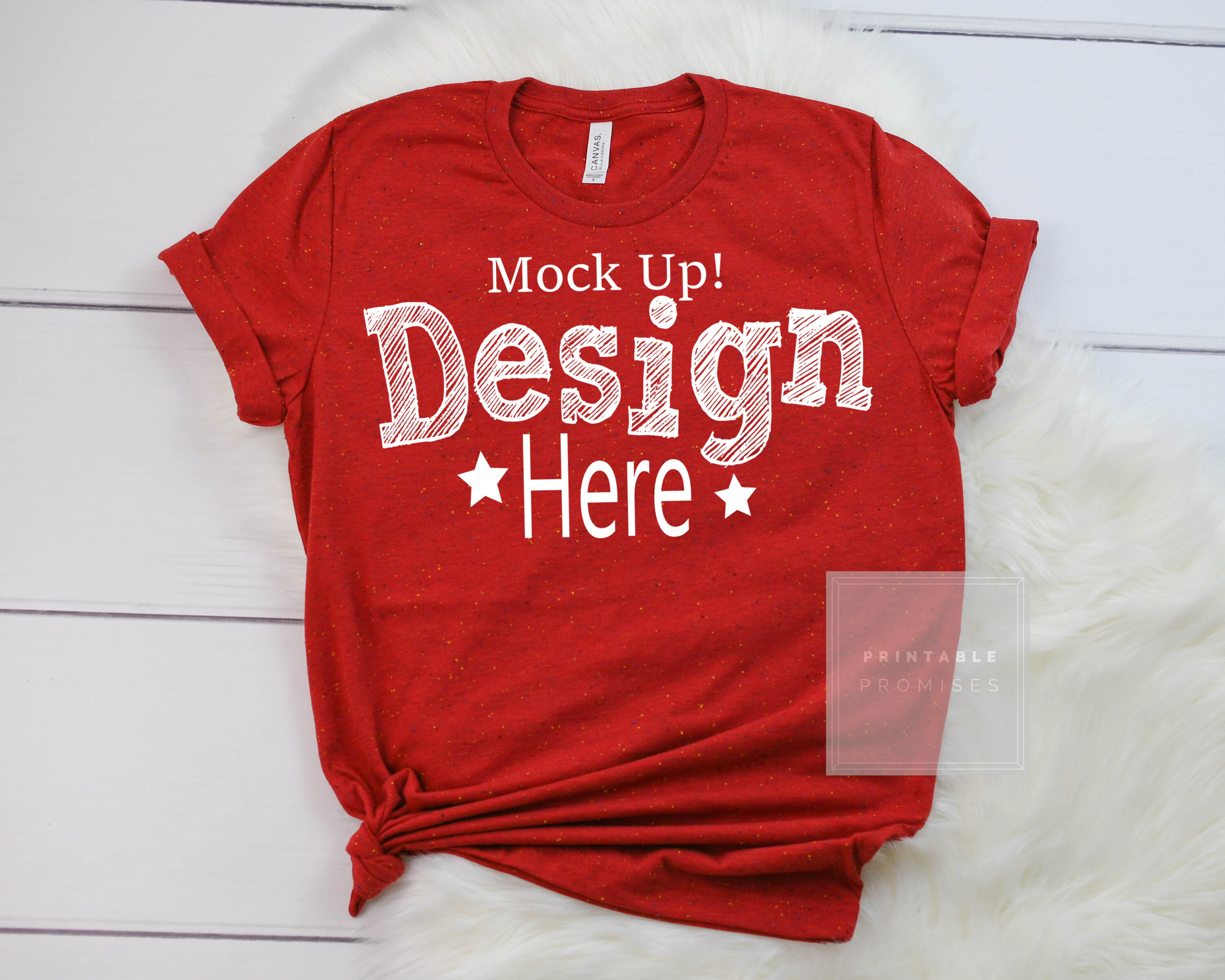 Download Bella Canvas 3650 Red Speckled T Shirt Mockup Red Shirt ...