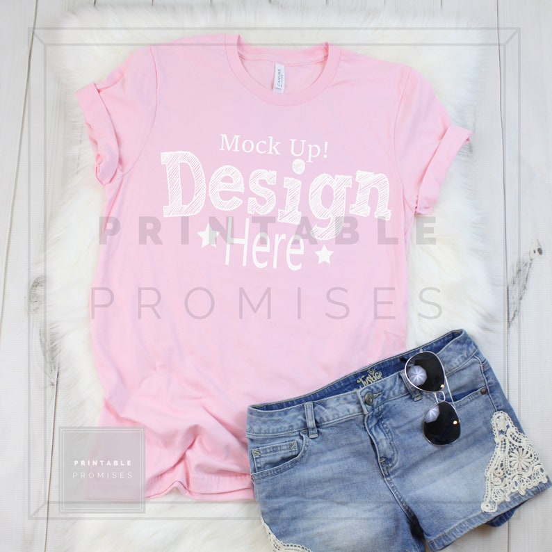 Shirt Mockup Pink Shirt Mock Up Bella TShirt Mockups Pink ...