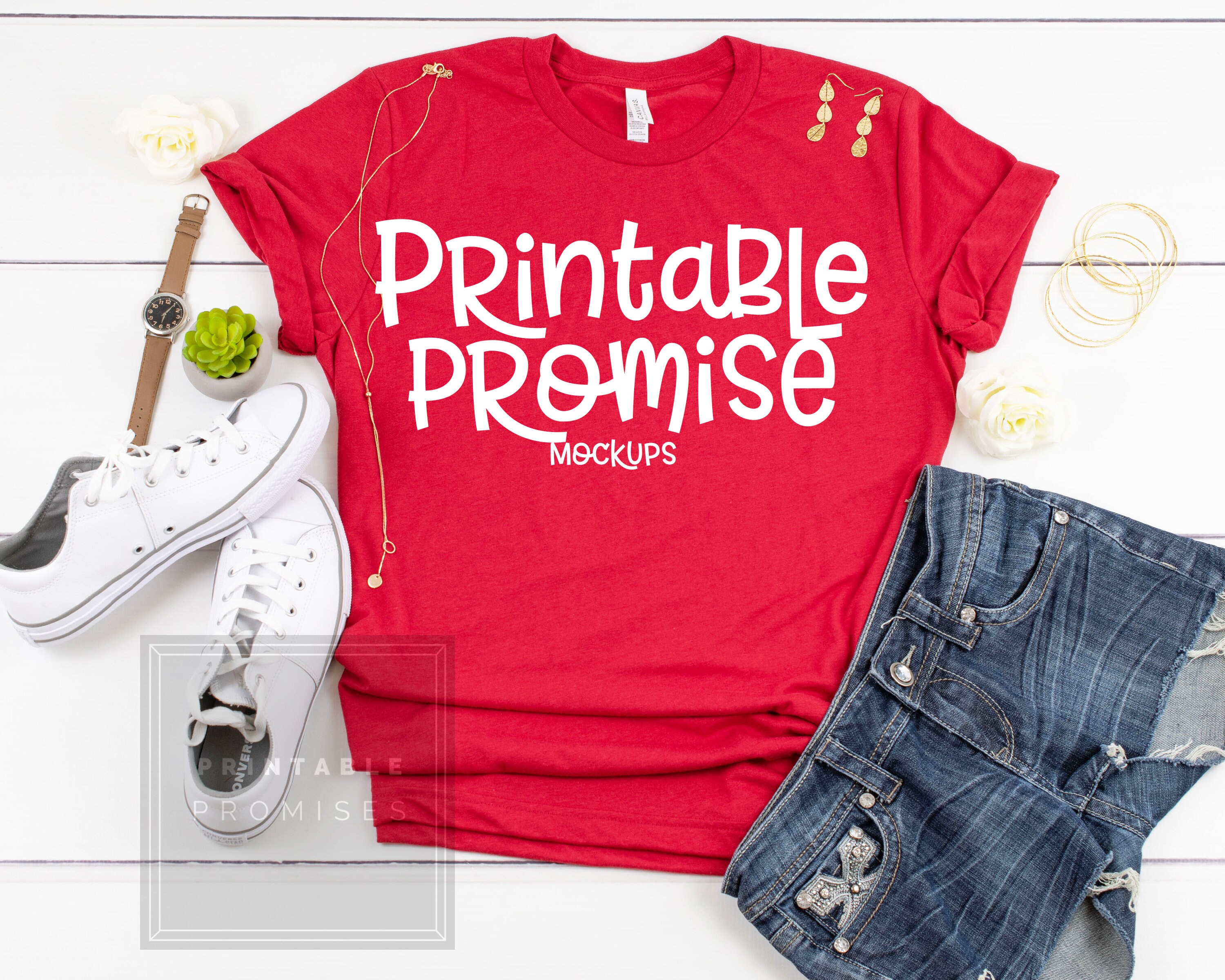 Bella Canvas 3413 Red Triblend T Shirt 