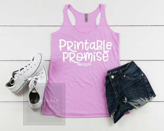 Tank Top Mockup Next Level 6733 Vintage Lilac Gym Tank Top Etsy