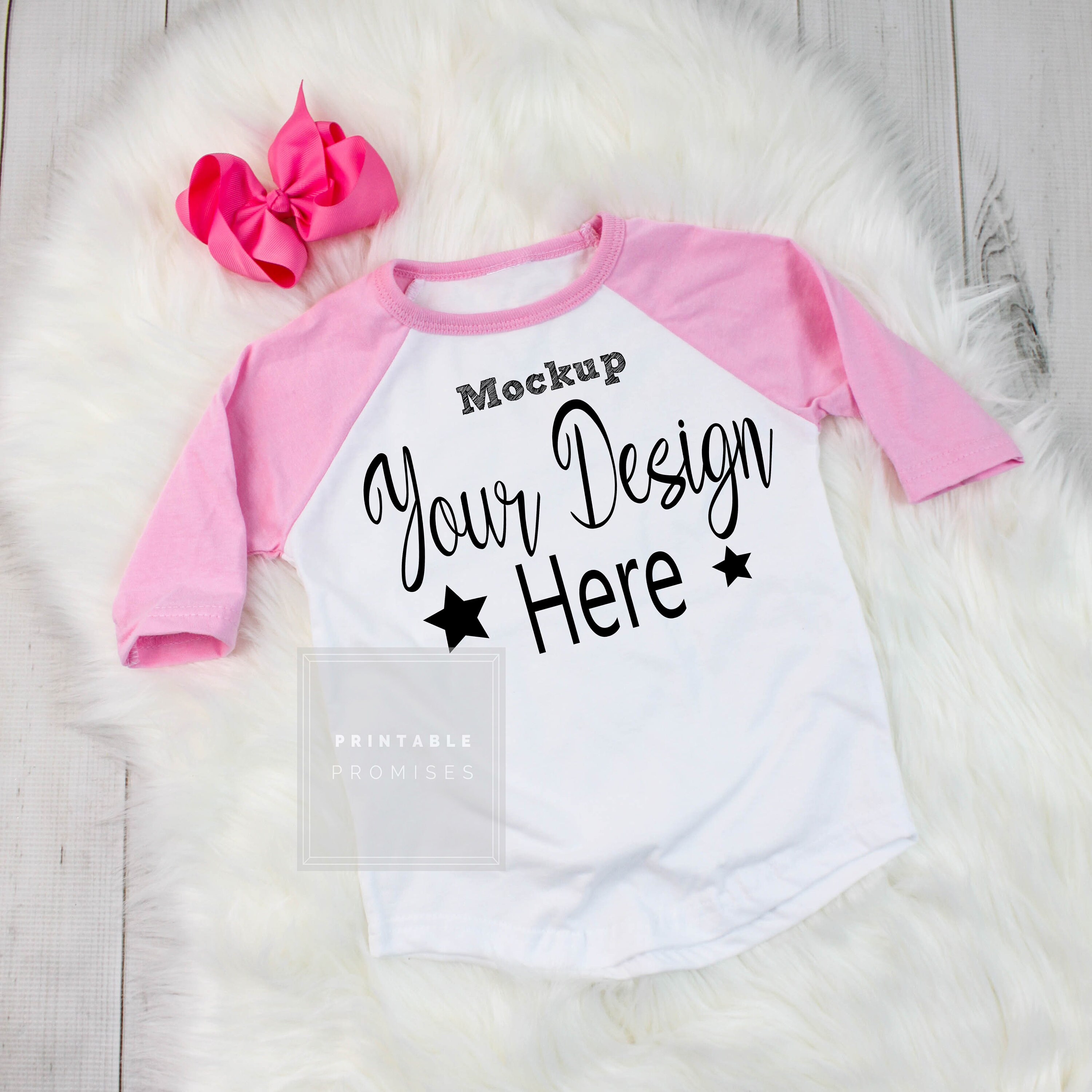 Download Pink Girls Raglan Mock Up T Shirt Mock up Girls Shirt ...