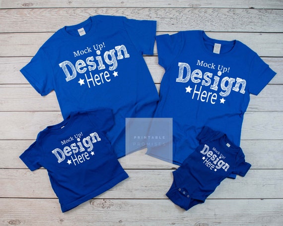 Download Family Shirt Mock Ups Matching Family Blank Royal Blue Shirt Etsy