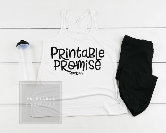 Tank Top Mock Up Bella Canvas White 8800 Ladies Flowy Etsy