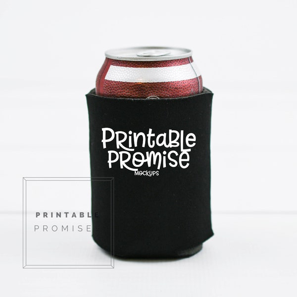 Black Can Cozi Cooler Mock Up Can Mock UP Wedding Mockup Bridesmaid Can Cover Flat Lay Display Blank Can Holder Mockup Can Drink Sleeve