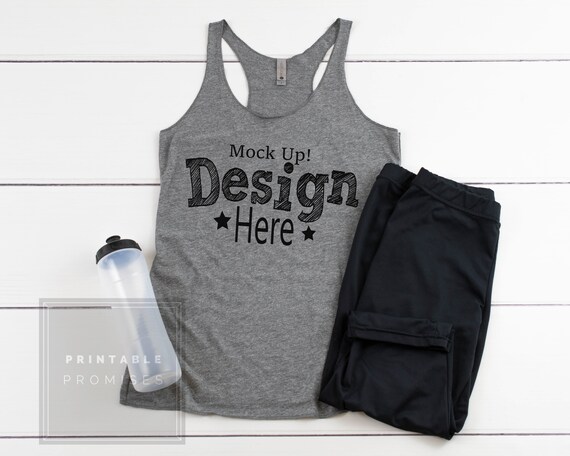 Download Next Level 6733 Premium Heather Tank Top Mockup Yoga Mockup Etsy