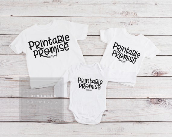 Youth Todder Infant White Blank Shirt Mockup Sibling Mockup Etsy