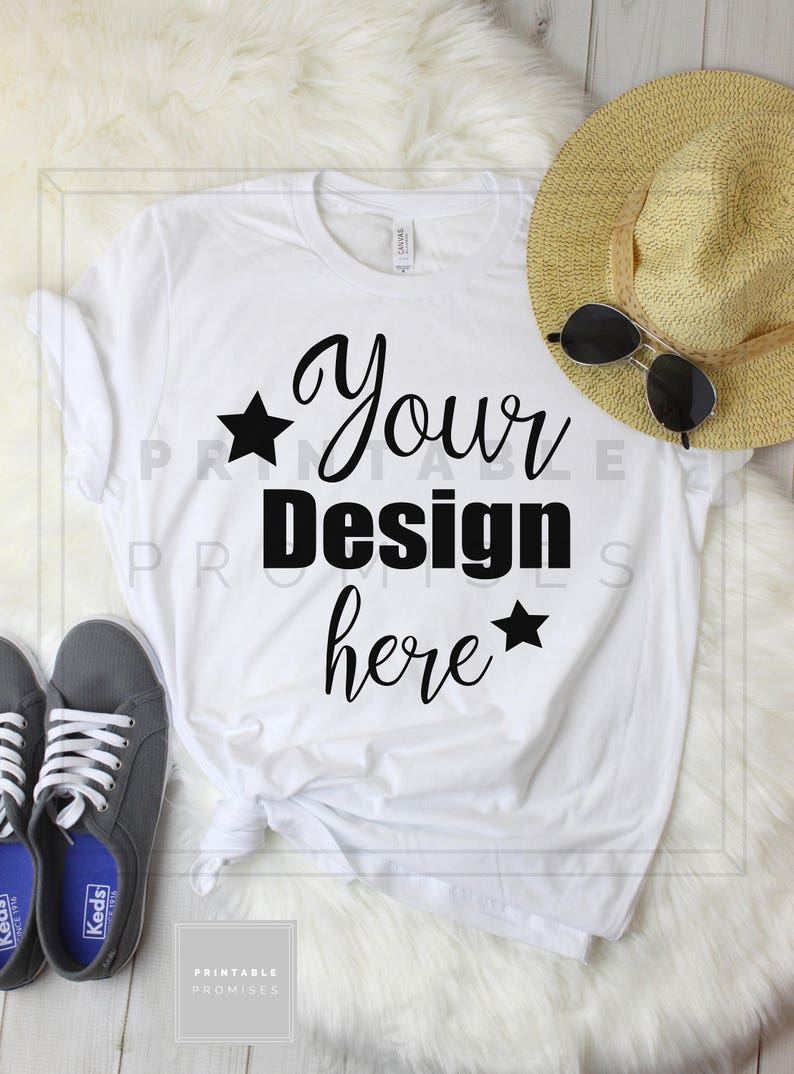 Download Women White T Shirt Mockup V Neck Mock Up Shirt Apparel | Etsy