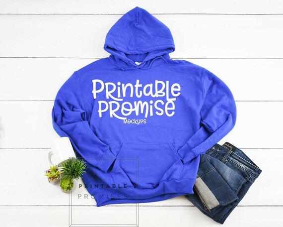 Download Hoodie Mockup Gildan G185 Royal Hoodie Mockup Pullover Etsy