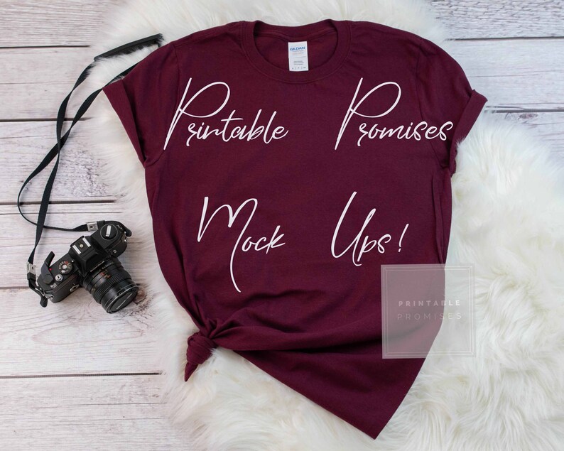 Download Gildan Softstyle 640 Maroon Shirt Mockup Gildan Mock Ups ...