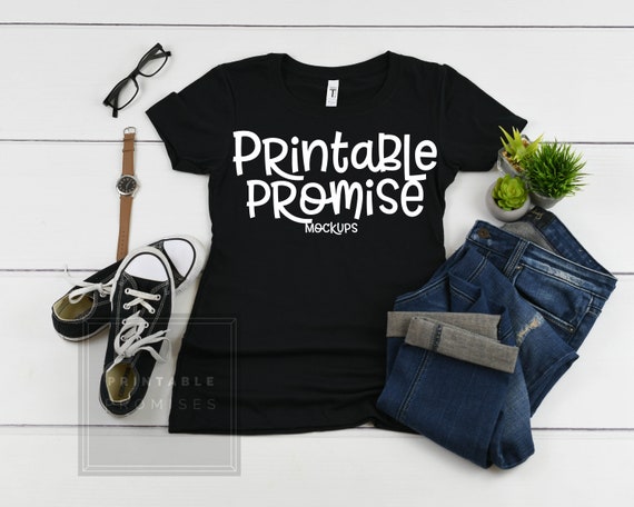 Download Shirt Mockup Next Level 1510 Black Ladies T Shirt Mock Up Etsy