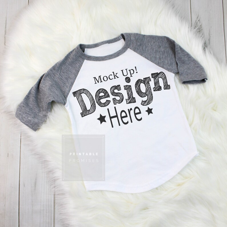 Download Youth Grey Raglan Mock Up T Shirt Mock up Raglan Shirt Blank | Etsy