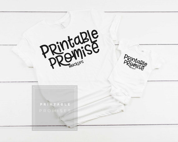 Bella Canvas Adult Baby T Shirt Mock Up Family White Shirt Etsy