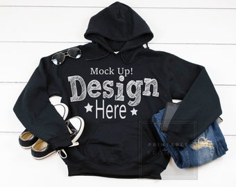 black hoodie blank