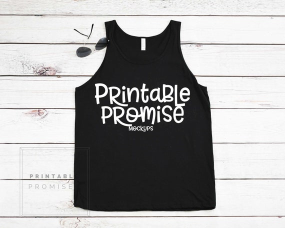Download Bella Canvas 3480 Black Men Tank Top Shirt Mockup Mens Tank Etsy