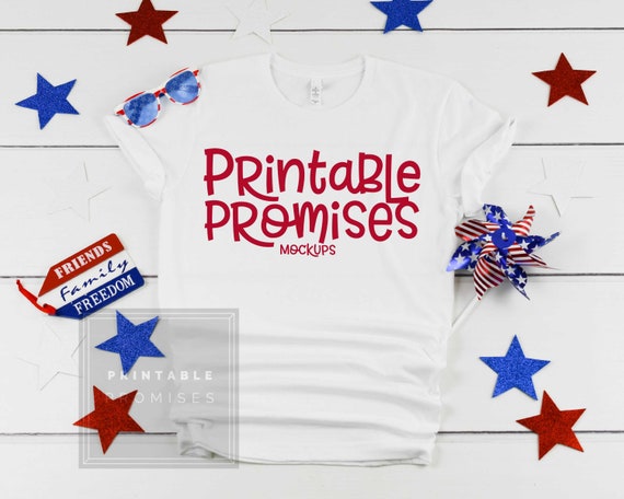Patriotic Shirt Mockup Bella Canvas 3001 White T Shirt Mock Up Etsy