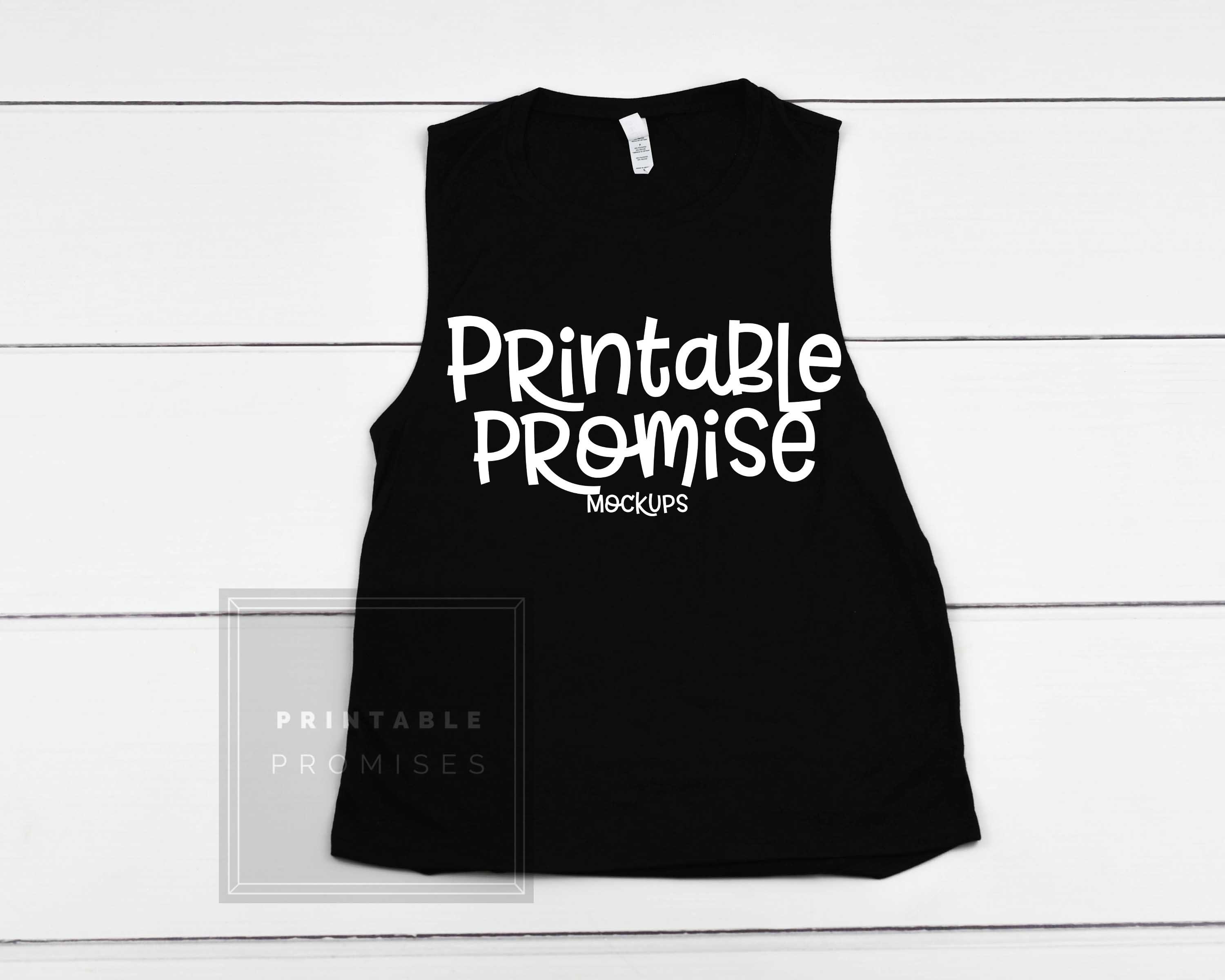 Black Racerback Tank Top Mockup Bella 