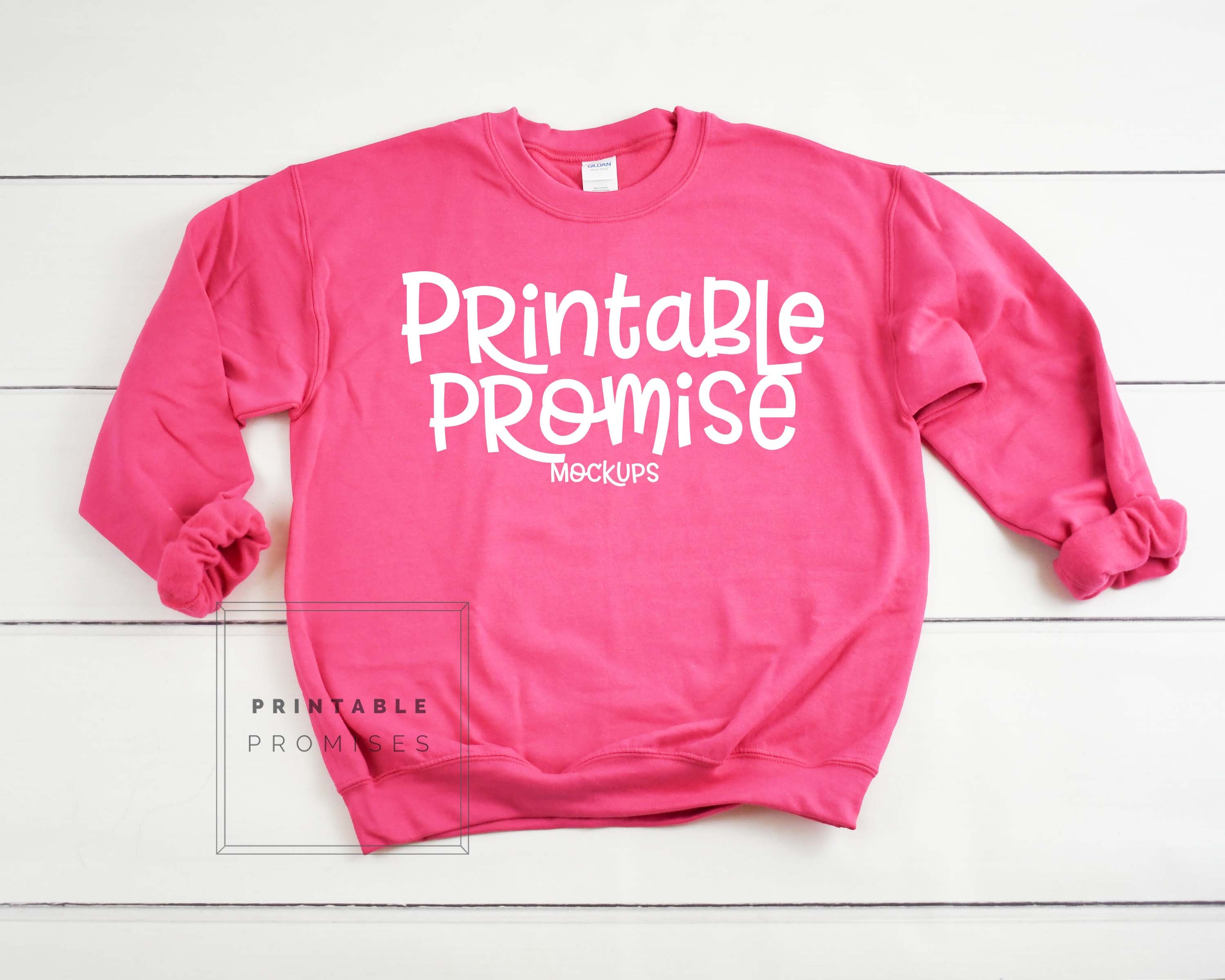 Download Pink Sweat Shirt Mockup Gildan 180 Heliconia Shirt Stock Etsy