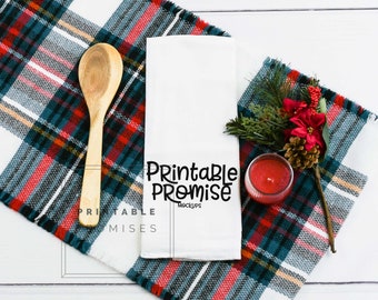 Weihnachten Geschirrtuch Mockup | Mehlsack flach gelegt (Digital Download)