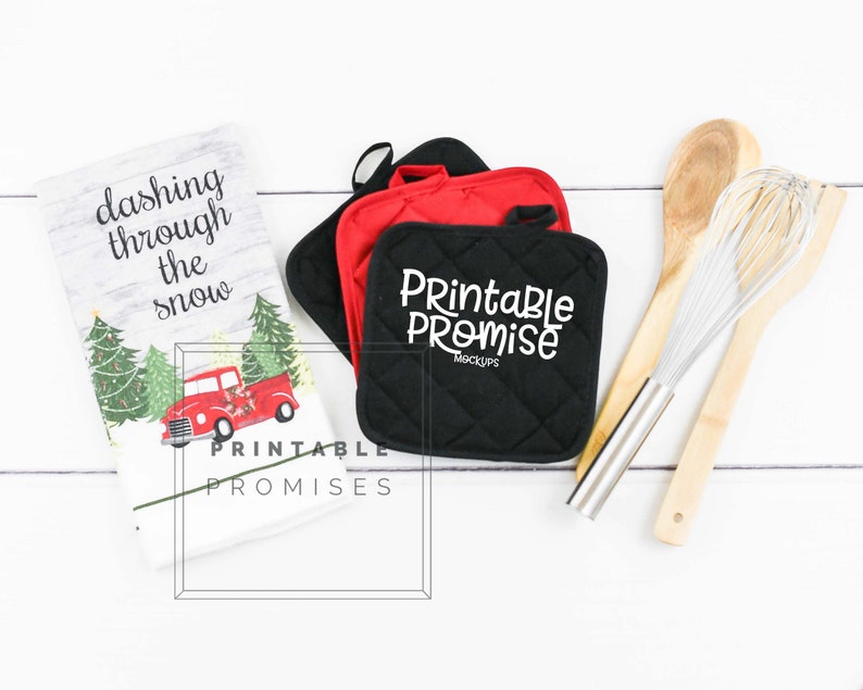 Download Potholder Mockup Pot Holder Mock up Kitchen Mockup Black ...