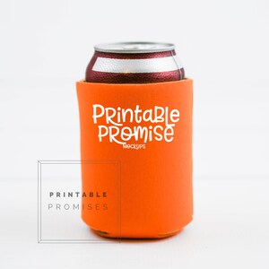 Orange Can Cooler Mock Up Can Mock UP Wedding Mockup Bridesmaid Can Cover Flat Lay Display Blank Can Holder Mockup Can Drink Sleeve