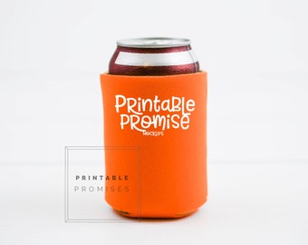 Orange Dosenkühler Mockup, flach gelegte Dosenhülle (Digitaler Download)