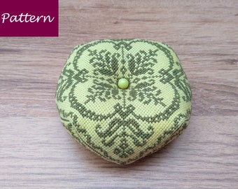 Biscornu – Easy Cross Stitch Pattern – One Color PDF Design – DIY Pincushion