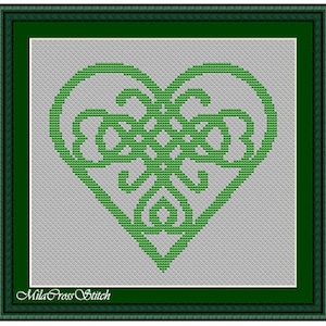 Keltisches Herz – Kreuzstichmuster – Kreuzstichvorlage – St. Patrick's Day