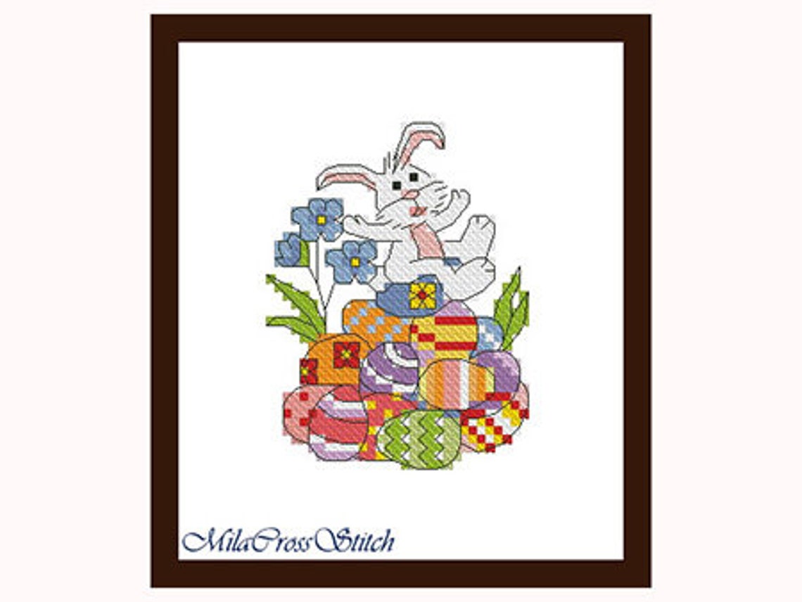 Easter Eggs & Bunny – Modern Cross Stitch Pattern – Counted Xstitch PDF ...