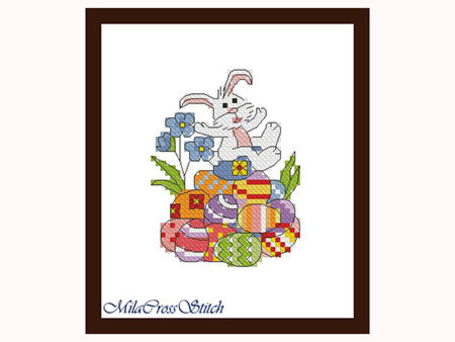 Easter Eggs & Bunny – Modern Cross Stitch Pattern – Counted Xstitch PDF ...