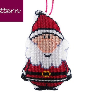 Cross Stitch Pattern – Christmas Ornament – Funny Santa Claus