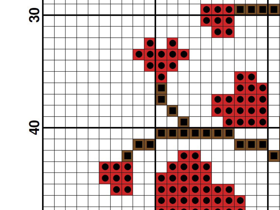 LOVE TREE Cross Stitch Pattern PDF Embroidery Chart Cute Wall Etsy