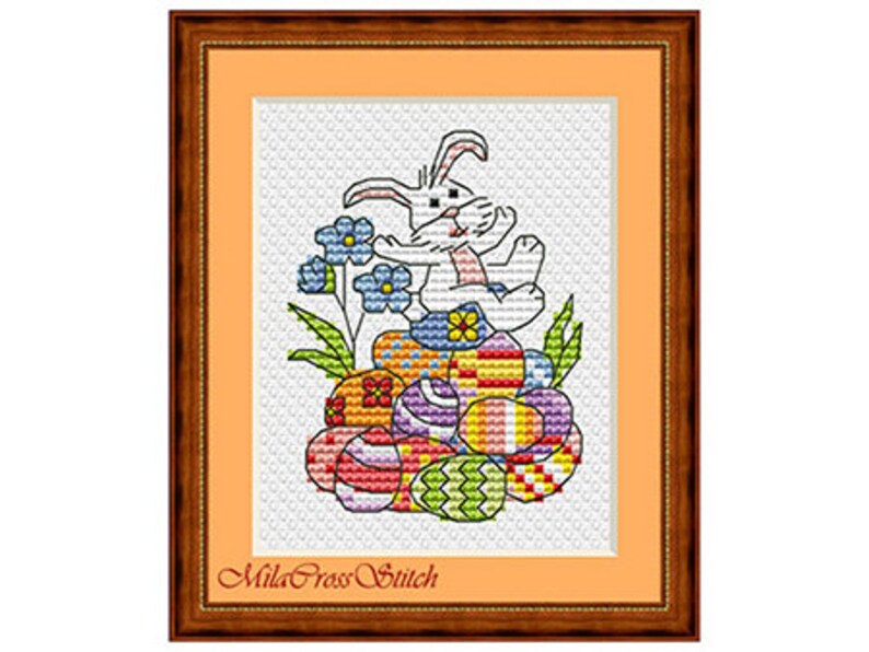 Easter Eggs & Bunny – Modern Cross Stitch Pattern – Counted Xstitch PDF ...