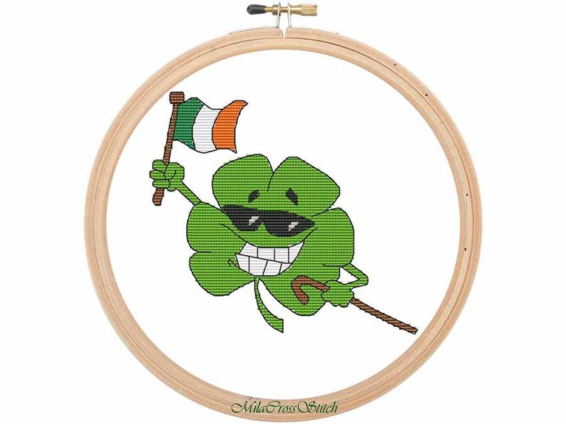 St. Patricks Day Cross Stitch Pattern Counted Shamrock | Etsy