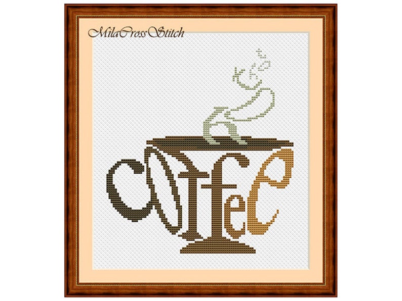 Coffee Cup Easy Cross Stitch Pattern Counted Xstitch Chart Etsy