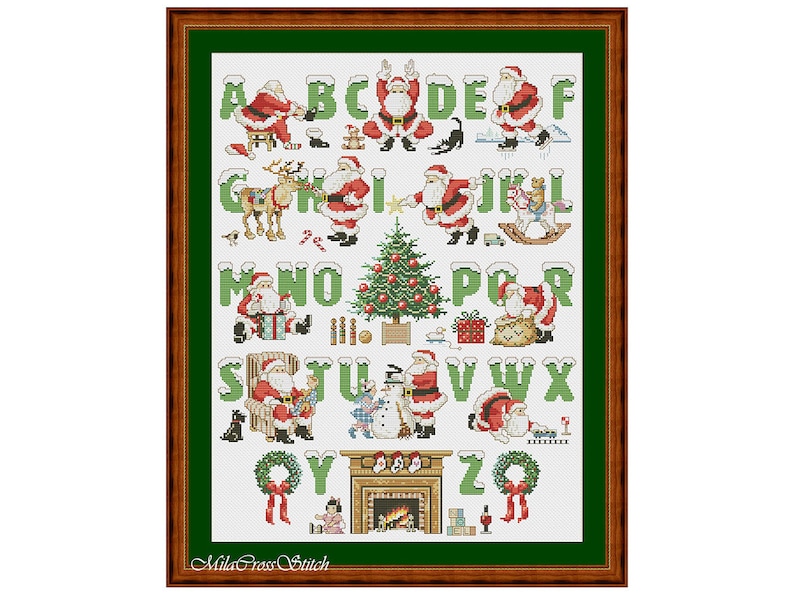 Christmas Alphabet Cross Stitch Pattern Counted Letters - Etsy
