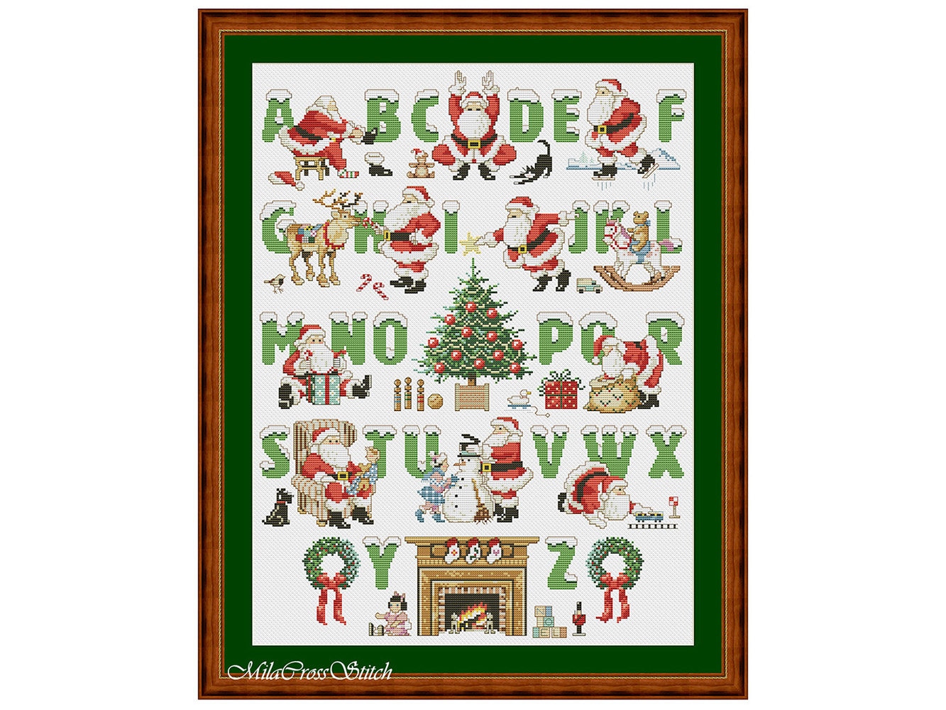Christmas Alphabet Cross Stitch Pattern Counted Letters Etsy
