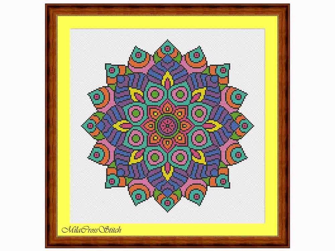 Mandala Counted Cross Stitch Pattern – Modern Xstitch PDF Chart - Etsy
