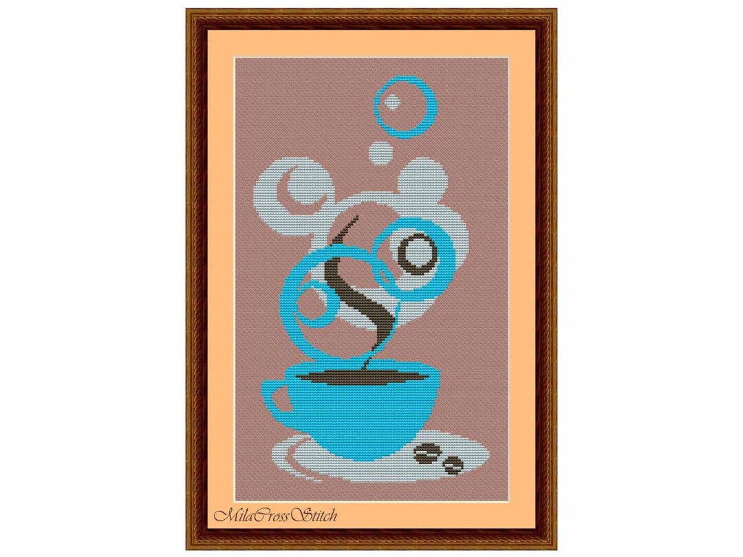 Cross Stitch Pattern – Kitchen DIY Decor – Coffee Cup Xstitch Chart - Etsy
