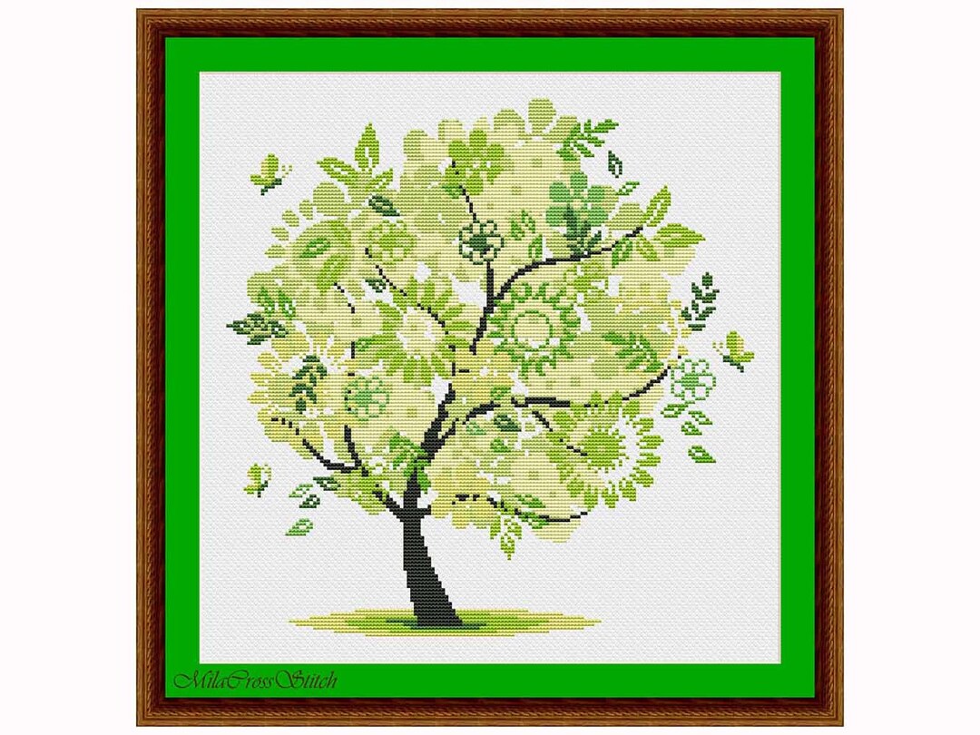 Spring Tree Cross Stitch Pattern. 4 Seasons, Nature Xstitch Chart - Etsy