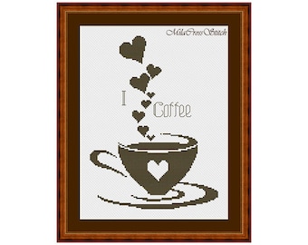 Padrão de ponto cruz para xícara de café: design de ponto cruz para iniciantes (gráfico em PDF)