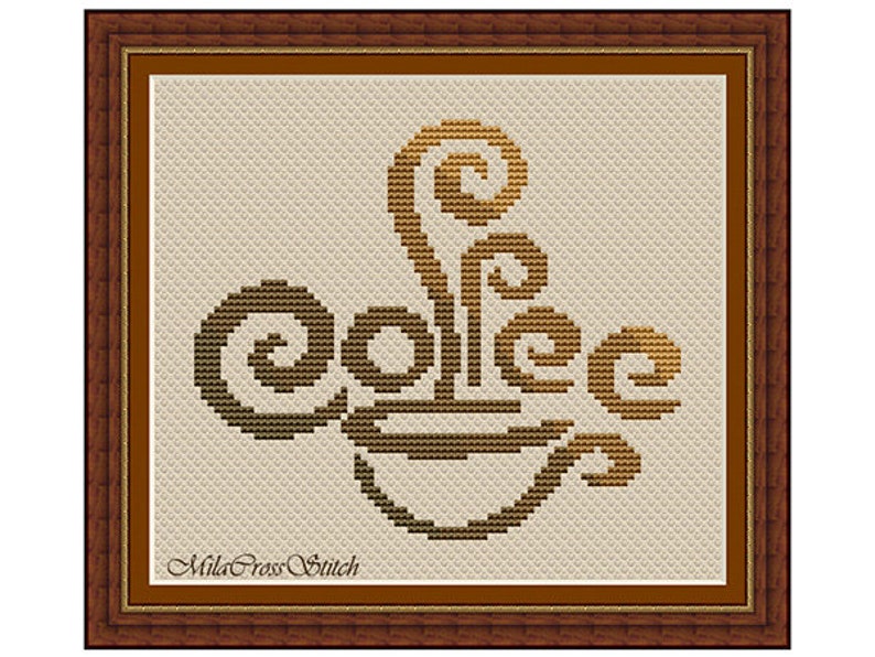 Coffee Cup Cross Stitch Pattern DIY Kitchen Decor Coffee Etsy