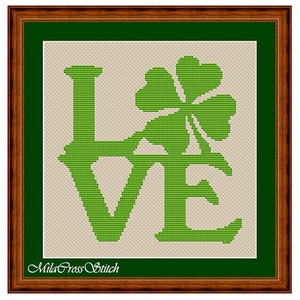 Kreuzstichmuster – Irische Liebe –– St. Patricks Day DIY Design