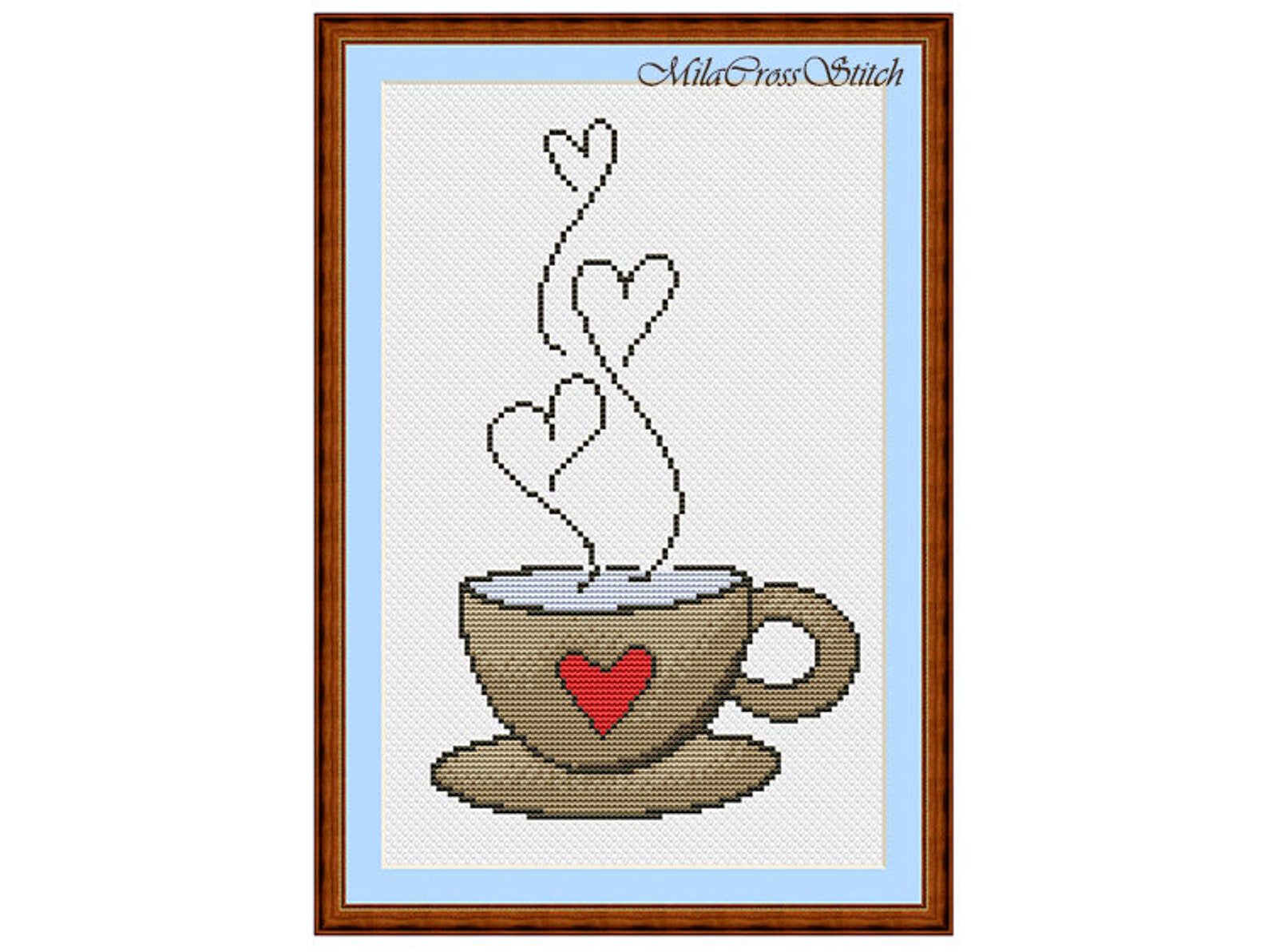 Coffee Mug Easy Cross Stitch Pattern Kitchen DIY Decor Etsy