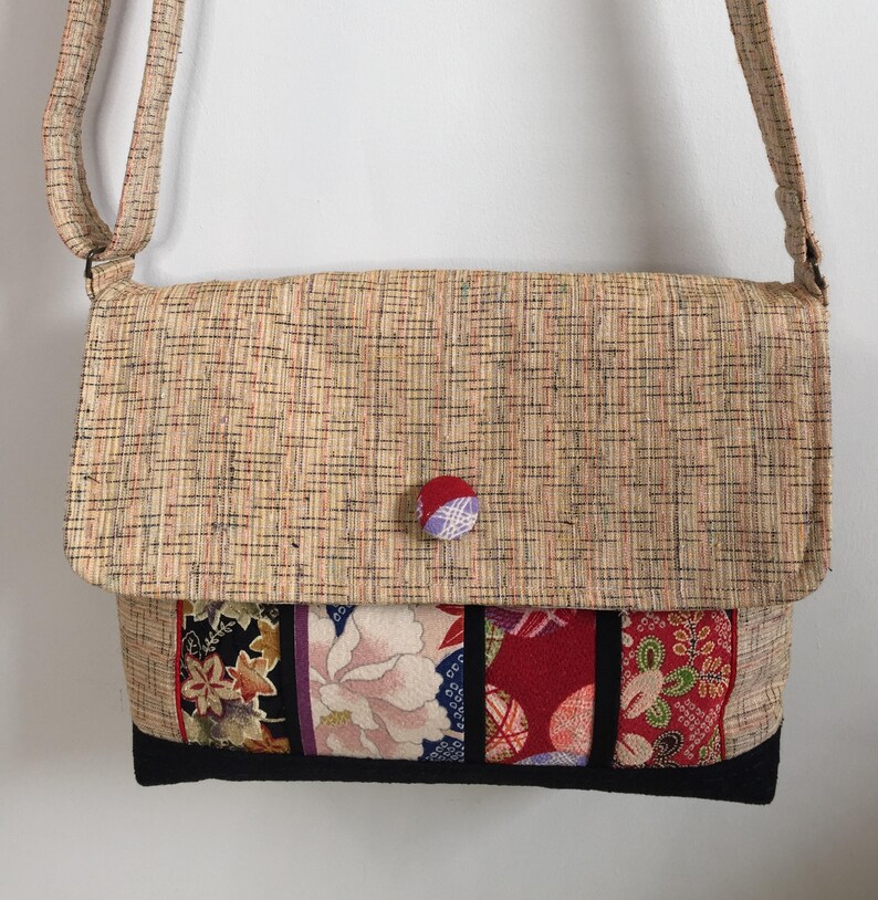Vintage Kimono Fabric Shoulder Bag Etsy